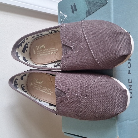 TOMS Women Slip-On Loafers - Ash Canvas Size 6 - Picture 6 of 8